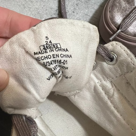 Old Navy Lilac Velvet High Top Sneaker Shoes - Picture 3 of 3